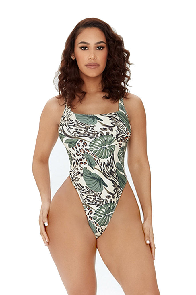 BOLD AND BAD SWIMSUIT-SAFARI PRINT