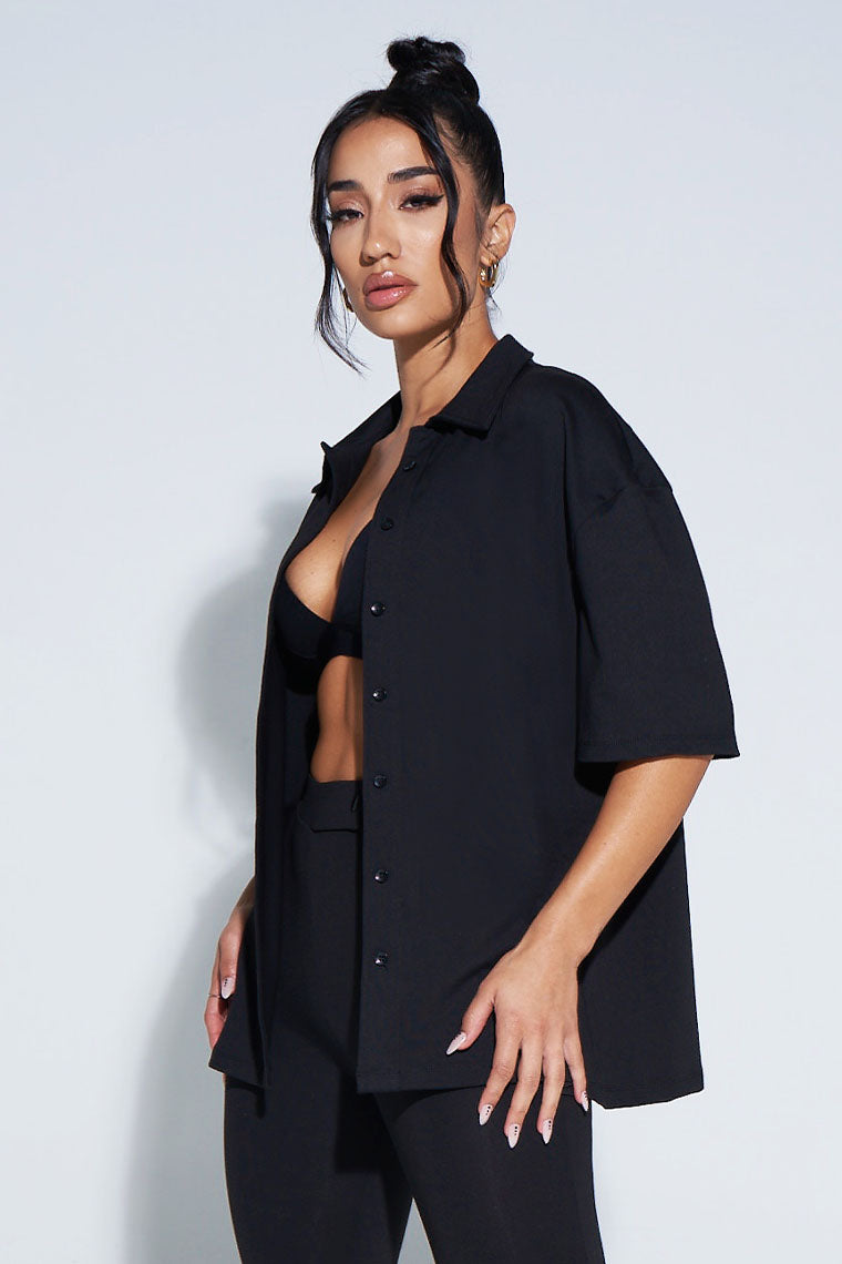 OVERSIZED OB SIGNATURE SHIRT-BLACK