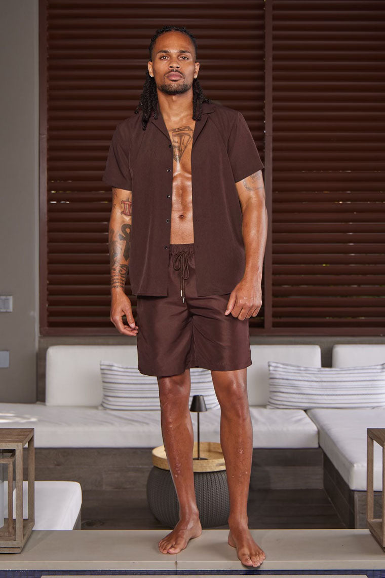 OCEAN VIEW SHIRT-CHOCOLATE