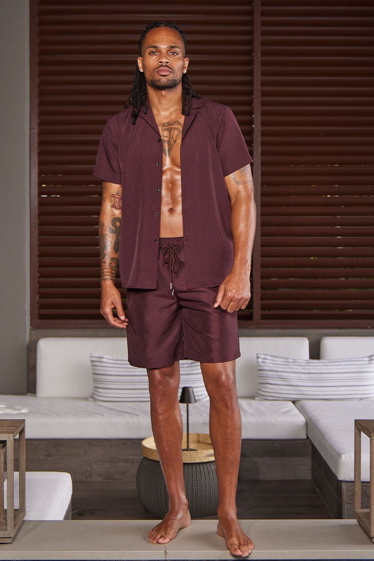 SAND DUNE SHIRT- CHOC/PLUM