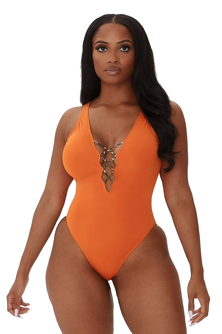 ALOHA SWIMSUIT-BURNT ORANGE